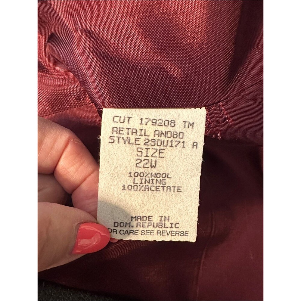 Koret Burgundy Wool Blazer 22W NWT - Picture 13 of 13